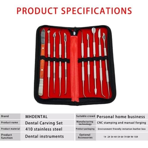 1Set Dental Lab Equipment Wax Carving Tools Set Sculpture Knife Instructment