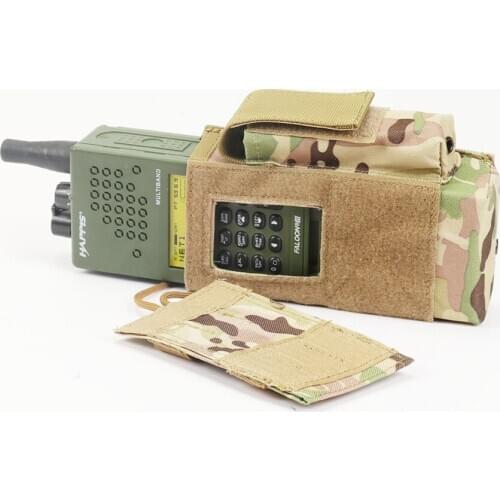 Tactical MOLLE 152 Interphone Case Bag With Magazine Pouch Nylon Adjustable Molle System Attachment Interphone Radio Case Bag