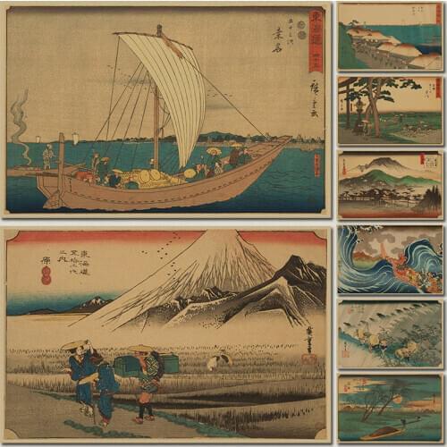 Ukiyoe Japanese Style Painting Maid Vintage Kraft Paper Movie Poster Home Decoration Garage Wall Decor Art Retro Prints