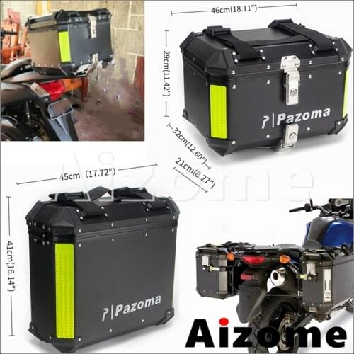 Motorcycle 42L Top Case + 2*36L Side Box For Honda Suzuki Kawasaki Yamaha BMW Motorbike Trunk Aluminum Trunk Rear Storage Box