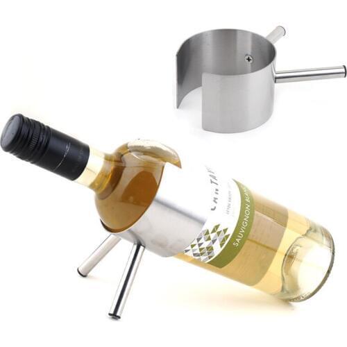Two Legs Style Stainless Steel Wine Rack Creative Wine Holders Home Furnishing Decoration Champagne Stand Barware Bar Tool