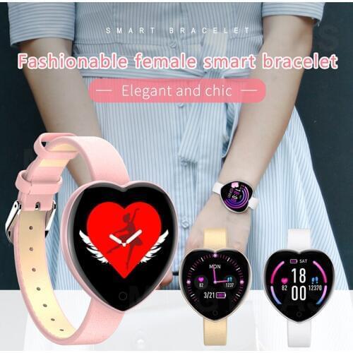 IP67 Waterproof Smart Watch Women Love Heart Bracelet Heart Rate Monitor Sleep Monitoring Smartwatch Connect IOS Android Band