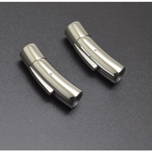 Custom logo 6mm Stainless Steel Clasps press open buckles stainless steel clasps for bracelets making wholesale jewelry findings