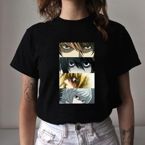 2021 Women T-shirt Tops Death Note Eyes Tshirt Manga Tee