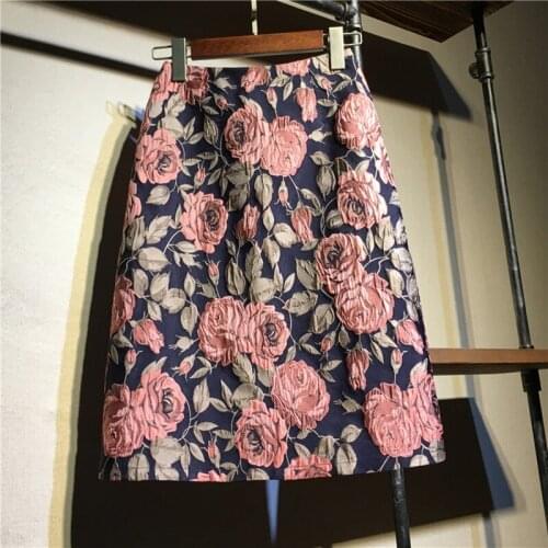 Women Skirts Summer Print Flowers Pencil Skirt Casual Skirts Knee-Length Plus Size Faldas Mujer Moda Jupe Femme