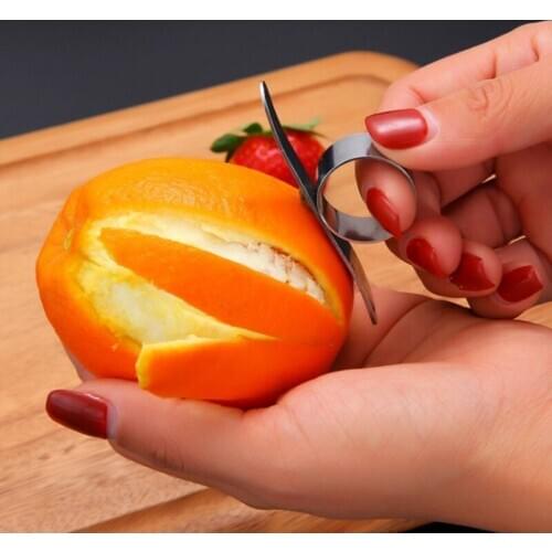 1pc Orange Peelers Stainless Steel Fruit Skin Parer Peeling Lime Lemon Opener