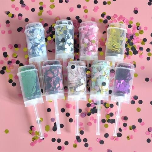 10Pcs Confetti Pusher Wedding Birthday Gender Reveal Bbay Shower Party Decoration Random Color