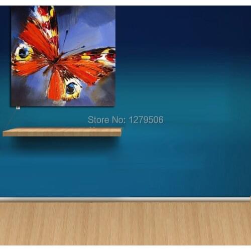 100% Handpainted Oil Paintings Picture Panel Butterfly Animal Oil Painting on Canvas for Home Decoration