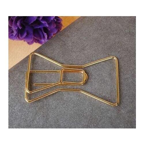 12pcs Golden bow paper clip bookmark bookmark cute cartoon