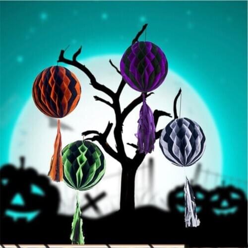 2PCS Halloween Decoration Creative Funny Pull Flower Pendant Venue Layout Atmosphere Decorations