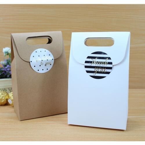 20pcs Kraft paper Cookie bag Cake Box Dessert Box Chocolate Muffin Box for Package Baking Packaging Birthday Wedding Favors