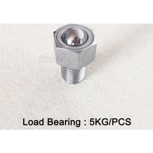 8PCS Hexagon screw universal ball cattle eye bearing ball M12 screw conveyor ball cattle eye wheel Load Bearing 5KG JF1342