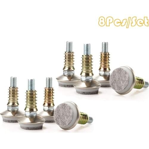 8Pcs Furniture Levelers M10 Adjustable Leveling Legs for Tables Chairs Cabinets 35mm Diameter Base with Felt Pads