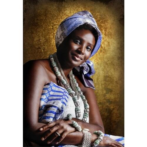 African woman Diy Diamond Painting Cross Stitch Full Diamond Embroidery Wedding Decoration 5D Full square round mosaicZP-1700
