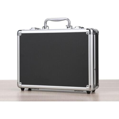 Aluminum Hard Case Briefcase Silver / Black Tool box Carrying Case with Cloth Lining Flight Cases Portable Equiment Tool Case