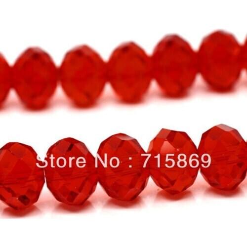 Free Shipping Wholesale AAA Top Quality Red Rondelle Crystal Glass Faceted Loose Bead 5040 12x8.2mm 1 Strand