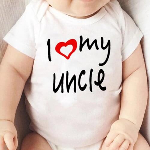 I Love My Uncle Newborn Baby Boys Girls Cotton Bodysuit Infant Funny Letter Print Fashion Onesies Toddler Soft Wear Kids Rompers