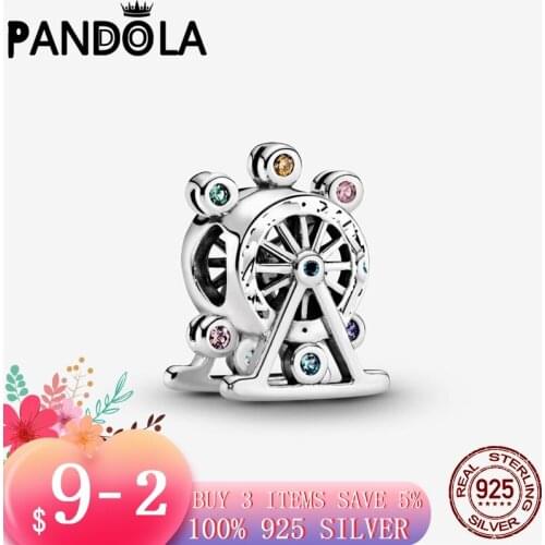 2021 new 925 Sterling Silver Colorful Ferris Wheel Charms Beads Bracelet Fit Original Pandora Bracelet DIY Jewelry For Women