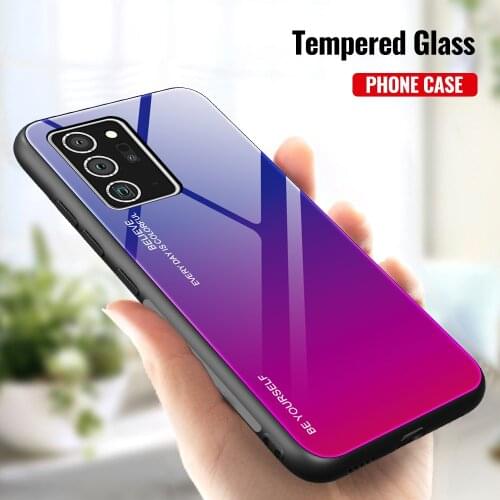 Gradient Tempered Glass Case For Samsung Galaxy Note 20 Ultra S20 S10 S9 S8 Case For Samsung Note 10 8 9 Colorful Phone Case