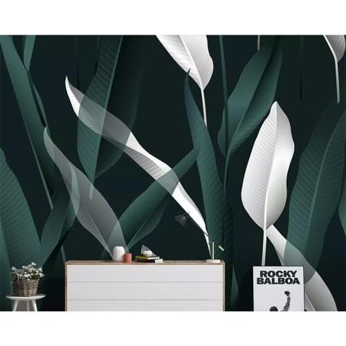 Diantu Custom wallpaper hand-painted Nordic minimalist tropical leaves TV background wall home decoration murals 3d wallpaper
