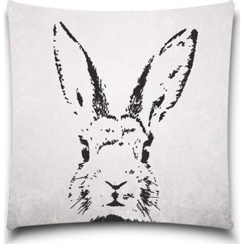 Long ears rabbit head Cushion Cover Home Decorative Throw Pillows Cases Cotton Polyester Sofa Car Seat 5 size