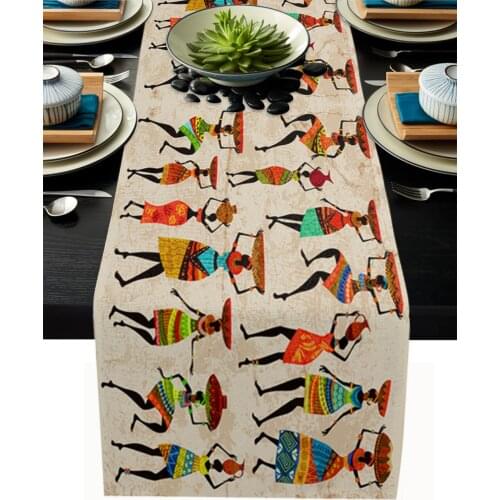 Ethnic African Women Table Runner Modern Wedding Decorations Dinning Table Runners Placemat Christmas Decorations