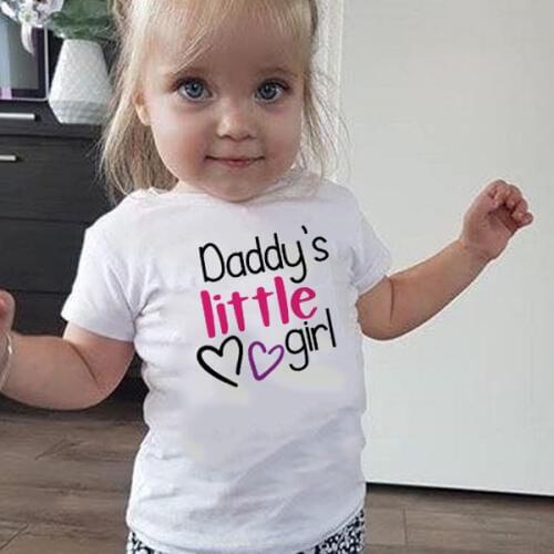 New Brand Daddys Little Girl/princess Cute Print T-shirt Childern Fashion Summer Tops Kids Short Sleeve Girls White T Shirt