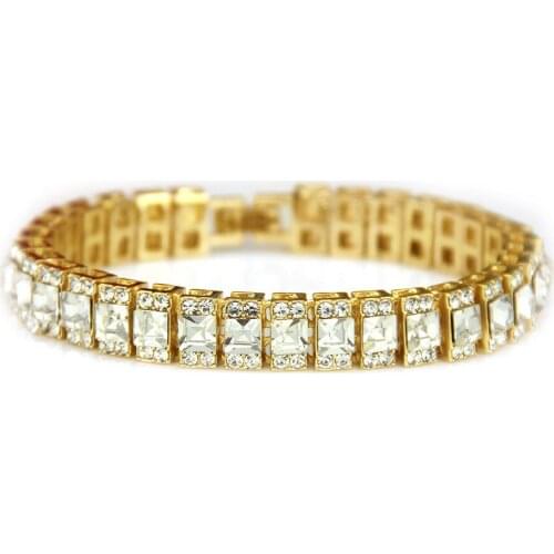 Hip Hop Ice out Fashion Three-Dimensional Skull Bracelet Cuba Link Chain Silver Color Big Buckle Zircon Couples Bracelet Jewelry