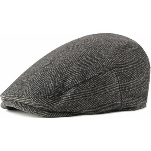HT2212 Spring Autumn Men Caps Vintage Retro Berets Men Striped Ivy Newsboy Flat Caps Male Wool Beret Hats Classic Beret Cap men
