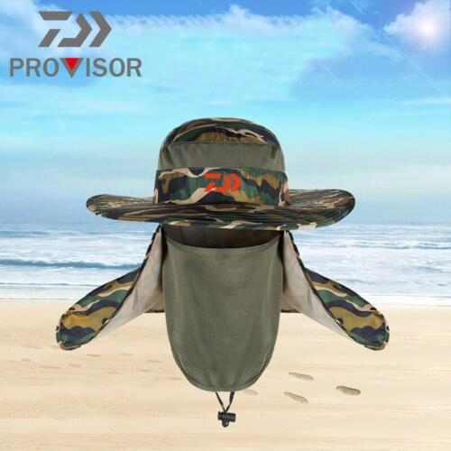 2020 Man Cap Daiwa Fishing Sun Hat Camouflage Foldable Outdoor Climbing Fisherman Hat UV Protection Sunshade Hat
