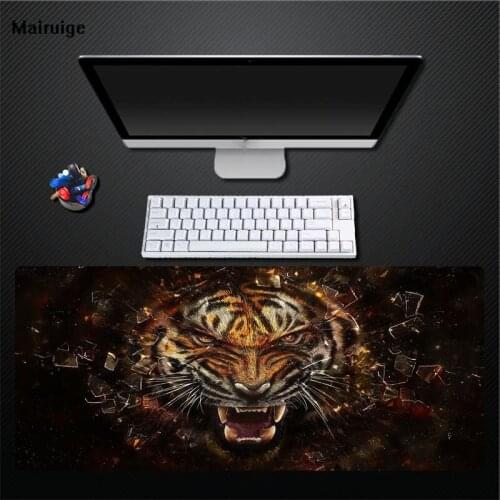 Mairuige Black Tiger Cool Oversized Table Mat 400X900 Game Player Accessories Mouse Pad Computer Keyboard Pad Game Pad