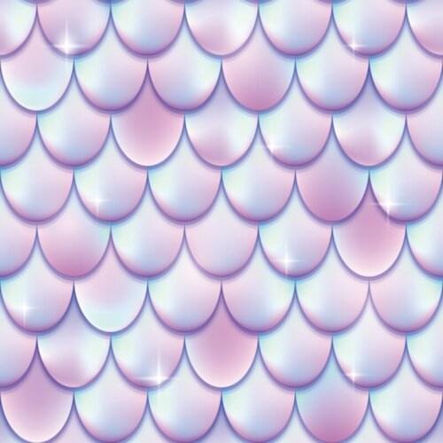 Laeacco Dreamy Shiny Glitter Fish Scale Princess Birthday Party Customized Banner Portrait Photo Background Photography Backdrop