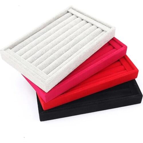 Fashion Portable Velvet Jewelry Ring Jewelry Display Organizer Box Tray Holder Earring Jewelry Storage Case Showcase