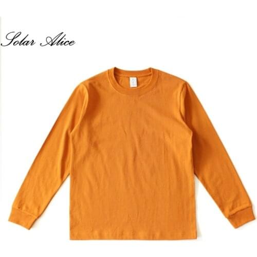 Free Shipping For 2021 New Mens Pure Cotton Cylinder Long-Sleeved T-Shirt Bottoming Shirt Solid Color