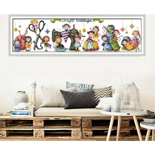 Craft Village Cross Stitch Cartoon Pattern 14CT 11CT DMC A Ballet School DIY Handwork Embroidery kit Needlework set