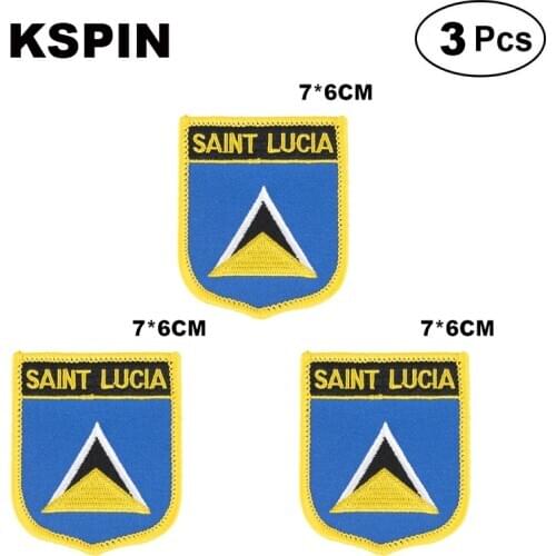 Saint Lucia Shiled Shape flag patches national flag patches for Cothing DIY Decoration