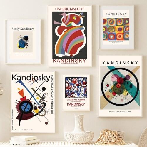 Wall Art Canvas Painting Kandinsky Circles Heart Modern Abstract Nordic Posters And Prints Wall Pictures For Living Room Decor