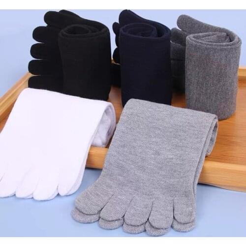 Unisex Toe Socks Men and Women Five Fingers Socks Breathable Cotton Socks Sports Running Solid Color Black White Grey Soks