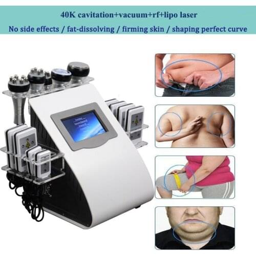 2021 Newest Fast Shipping 6 In 1 40K Ultrasonic Cavitation Vacuum Radio Frequency Laser 8 Pads Lipo Laser Slimming Machine