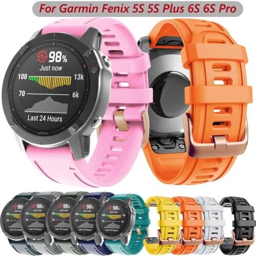 New 20mm Watchband For Garmin Fenix 5S 5S Plus 6S 6S Pro Watch Quick Release Silicone Easy fit Wrist Band Straps Bracelet Correa