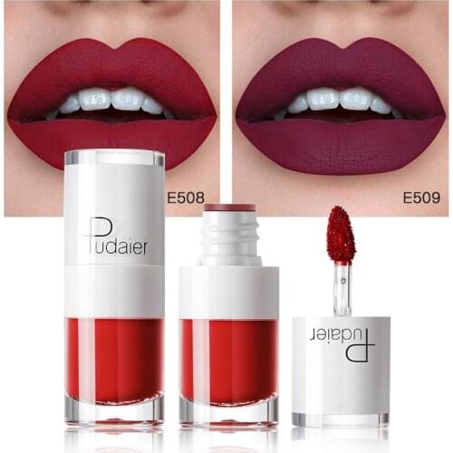 16 Colors Lipstick Small White Bottle Lip Glaze Long-Lasting Moisturizing Non-Marking Waterproof Non-Stick Cup Lip Makeup 1Pcs