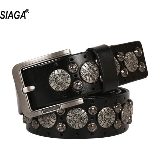 Unisex Personalized Customization Western Cowboy Knights Accessories Solid Cowhide Leather Belts Women 3.8cm Width SA013