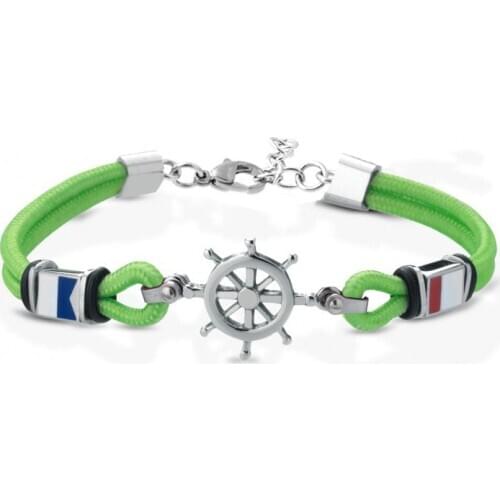 Runda 2020 Fashion Stainless Steel Rose Gold Nail Men Bracelet Wheel Nylon String Causual Style