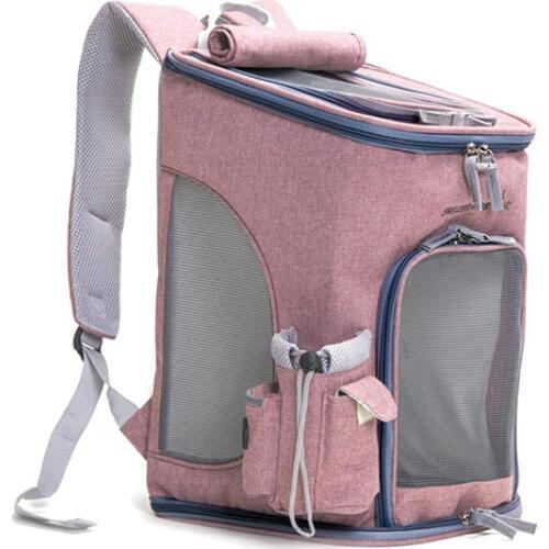 Linen Cloth Go Out Doggie Bags on Shoulders large space Ultra-breathable Foldable Pet Backpack for Travel Pet Carrier Bag