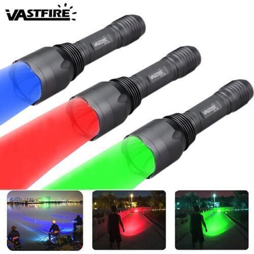 10000 Lumens LED Flashlight Blue/red/UV/White Tactical Flashlights Aluminum Gray Hunting Torch C10 Powerful Weapon Gun Lantern