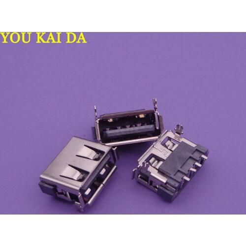 10-1000pcs/lot 2.0 USB Jack Socket Port Connector for Lenovo / Asus / Dell / HP ... Laptop USB 2.0 Port Short body 180 Degree