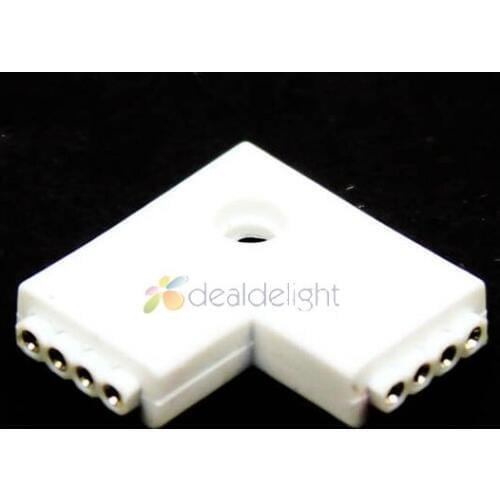 10pcs 4pin 10mm "L" type connector, RGB L Connector for 3528 5050 RGB LED Strip Free Shipping