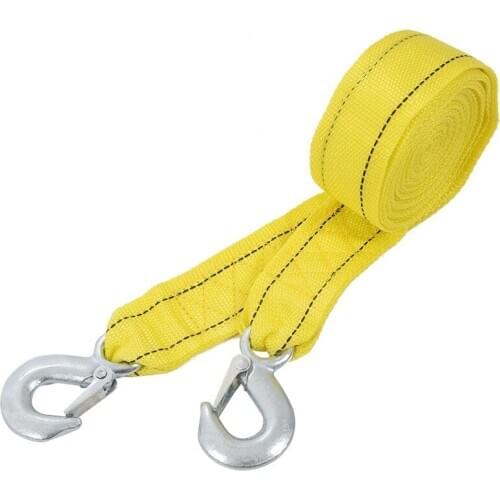 4M Heavy Duty 5 Ton Car Tow Cable Towing Pull Rope Strap Hooks Van Road Recovery