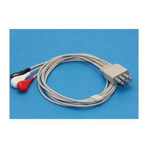 5PCS Compatible New Colin for BP88/BP88S/BP306 3leads ECG trunk cable for patient monitor AHA,Snap,3-lead 1M with 1year warranty