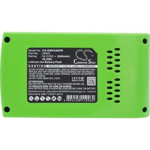 Cameron Sino Battery for GreenWorks 29852 29322 fits GreenWorks G24 G-24 24352 Power Tools Replacement battery Li-ion 2000mAh
